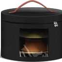 Samplife Hat Box,Hat Storage Box,Stackable Round Brim Hats Organizer Bag Container for Closet,Travel Hat Boxes for Women, Cowboy Hat Organizer, FoldableTravel Cap Boxes (02-Black, 16.5" D x 10.5" H)