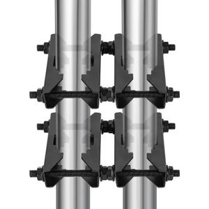 Antenna Mast Clamp 2 inch Pole to Pole Mounting Kits Heavy Duty Mast to Mast Bracket (2 Pack, S)