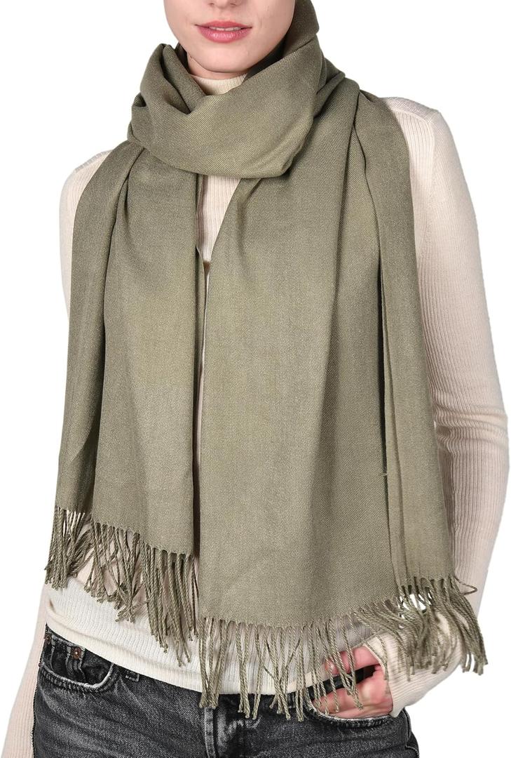 FURTALK Pashmina Shawl Wraps Cashmere Feel Blanket Scarves Fashion Scarf for Women Evening Wedding Bridesmaid Gifts (One Size, Green)