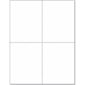 2 x W-2 or 1099 Forms Blank Paper 4-Up Version "NO Instructions on Back" for Laser and Ink Jet Printer (1 Pack of 100 Sheets)