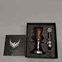 Calibrated Espresso Tamper 58mm Walnut, Auto-Leveling and 30lb Spring Loaded Design Stainless Steel Ripple Base Coffee Tamper with 20lb / 25lb / 30lbs Replacement Springs (58.3mm)