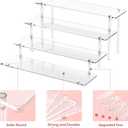 4 Tier Acrylic Display Risers, Clear Perfume Organizer Stand, Large Cupcake Stand Holder, Dessert Display for Party, Display Shelf for Figure and Collection, Riser Stand for Decoration and Organizer