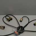 Qcyuui 8-Light Semi Flush Ceiling Light, Modern Sputnik Chandeliers Mid-Century Metal Pendant Lighting, Industrial Vintage Ceiling Lamp Fixture for Kitchen Dining Living Room Bedroom(Black&Gold)