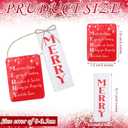 Roowest 16 Set/32 Pcs Merry Christmas Word Ornaments with Wooden Story Card Christmas Acrylic Merry Ornaments Xmas Party Gifts for Xmas Tree Stocking Stuffers Treat Bag Favors