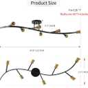 Modern Semi Flush Mount Ceiling Light Fixture for Kitchen Island,Black and Gold 7-Lights Sputnik Chandelier for Living Room,Bedroom,Office(Bulbs Not Included), 47.8"L*15.7"W*6.3"H