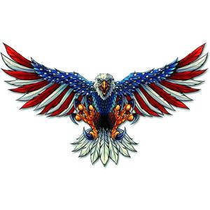 2 Pack American Bald Eagle Flag Decal Sticker - 12 Inch - Vinyl Car Truck Bumper Patriotic Waterproof Decal Eagle for Car Truck Trailer SUV Van Outdoor Window Wall Laptop Tablet Cup Smooth Surface