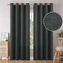 BGment Faux Linen Curtains for Living Room 84 Inch Length 2 Panels Set, Burlap Textured Thick Long Curtains Light Filtering Privacy Window Drapes with Grommet, 52 Inch Wide Each Panel, Dark Grey (52"W x 84"L (Pack of 2))