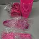 Ninehaoou 12 Sets Slushie Cups with Dome Lids and Straws Detachable Spoon Straws Reusable 16 oz Plastic Iced Coffee Cups Smoothie Tumbler for Birthdays Summer Party Supplies (Rose Red)