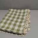Romanstile Spring Checkered Tablecloth Rectangle, Outdoor Waterproof Heavy Duty Linen Cotton Gingham Table Cloth with Tassel, Wrinkle Free Plaid Table Cover for Easter Picnic Party, 55 x 70 Inch, Sage