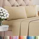 Twin XL Sheets Set 6 Piece - Includes 2 Pillowcases - Bed Sheets Twin XL - Soft Hotel Luxury Bedding - Cooling, Comfy & Breathable - 1 Flat & 1 Fitted & 2 Pillowcases w/ Deep Pockets - Heathered Tan