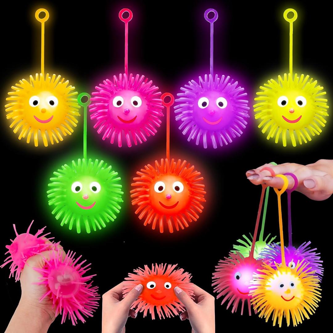 24 PCS Light Up Balls Party Favors for Kids 4-8 8-12 Sensory Squeeze Toys Bulk LED Puffer Balls Classroom Prizes Goodie Bags Stuffers Pinata Fillers Birthday End of Year Student Return Gifts