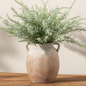 Ceramic Flower Vase 7.6 inch Farmhouse Rustic Vase Decorative Pottery Terracotta Vases for Home Decor Table Mantle Fireplace Living Room Bathroom Wedding Centerpiece (Aged Terra)