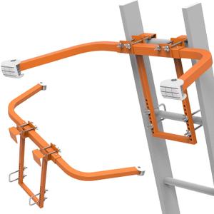 Ladder Stabilizer,Extended Ladder Stabilizer Accessory for Roof GutterWall,Ladder Stand-Off 450 lbs Heavy Duty Steel Wing Span/Wall Ladder Standoff with Non-Slip Rubber Bottom Pad (Orange)