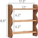 Vintage Wooden Wall Shelf, 100% Solid Wood 3 Tier Wall Shelves, Rustic Wall Mounted Home Decor Trinket Shelf Display Shelves for Apartment, Kitchen and Bedroom