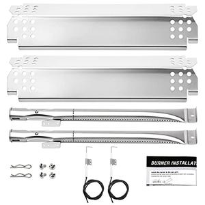 Barbqtime 2 Burner Grill Replacement Parts for Nexgrill 720-0864, Nexgrill 720-0864m, Stainless Steel Gas Grill Burner & Heat Shield & Igniters Replacement Kit for Nexgrill
