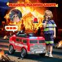 ELEMARA 12V Ride on Fire Truck, Electric Ride on Car for Kids,Battery Powered Toddler Car w/Parent Remote Control,Siren-Call,walkie-talkies, Flashing Lights,Fire Extinguishers, Bluetooth,Music,UBS.