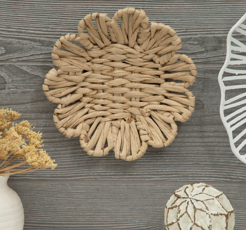 Flower Woven Dish 8"  2 pcs
