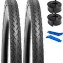 YUNSCM 26x1.75 Lightweight Bike Tires (ETRTO 47-559) 60TPI Nylon Anti-Puncture Protection and 26" Bike Tubes Compatible with 26" Bicycle Bike Tires 26 x 1.75 26x1.90 26x1.95-2 PCS (Y-577)