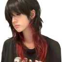 TEDPRBGE Mullet Wig Black Mix Red Wolf Cut Layered With Bang Heat Resistant Natural Looking for Women