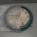 zyzamay 13 Inch Outdoor Clock with Thermometer and Hygrometer, Waterproof and Silent, Large Easy-to-Read Numbers, Ideal for Bedroom,Office,Living Room,Porch,Garden,Pool(Green)