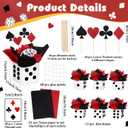 WinnerWhy 12 Sets Casino Theme Party Decorations Casino Night Table Centerpieces Poker Centerpieces for Tables Graduation Party Toppers with Dice Box Poker Cutouts and Sticks for Birthday Prom