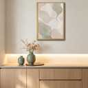 Abstract Wall Art Framed Canvas Wall Art Neutral Beige Canvas Print Modern Poster Picture Minimalist Wall Decor Artwork Sage Green Abstract Painting for Living Room Bedroom Office 24 x 16 Inch