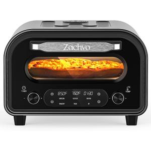 Countertop Electric Pizza Oven, 850°F, 6 Presets with DIY, Black