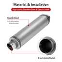 5" Inlet Diesel Exhaust Muffler,5 Inch Inlet/Outlet Muffler Performance 5inch Resonator Straight Through Stainless Steel 30" Whole Length,Welded On Exhaust Tip