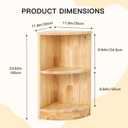 Rubber Wood Corner Cabinet, 2-Tier Kids Montessori Shelf, Toy Storage Organizer and Book Shelf for Playroom, Nursery, Kids Room, Kindergarten