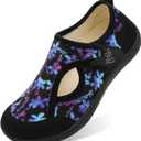 LeIsfIt Womens Slippers Wide Diabetic Shoes Adjustable Arthritis Edema House Shoes Indoor Outdoor Slippers, 43