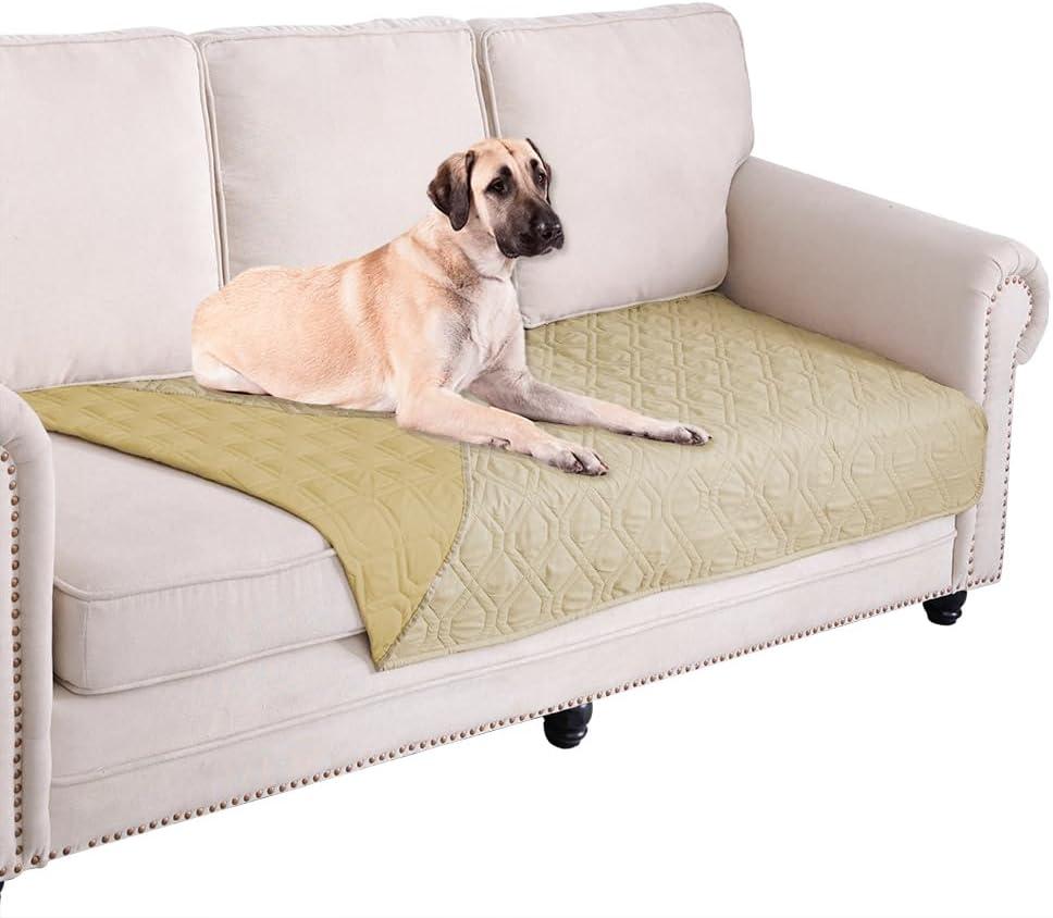 Ameritex Waterproof Dog Bed Cover Pet Blanket for Furniture Bed Couch Sofa Reversible (30x70 Inch (Pack of 1), Beige+taupe)