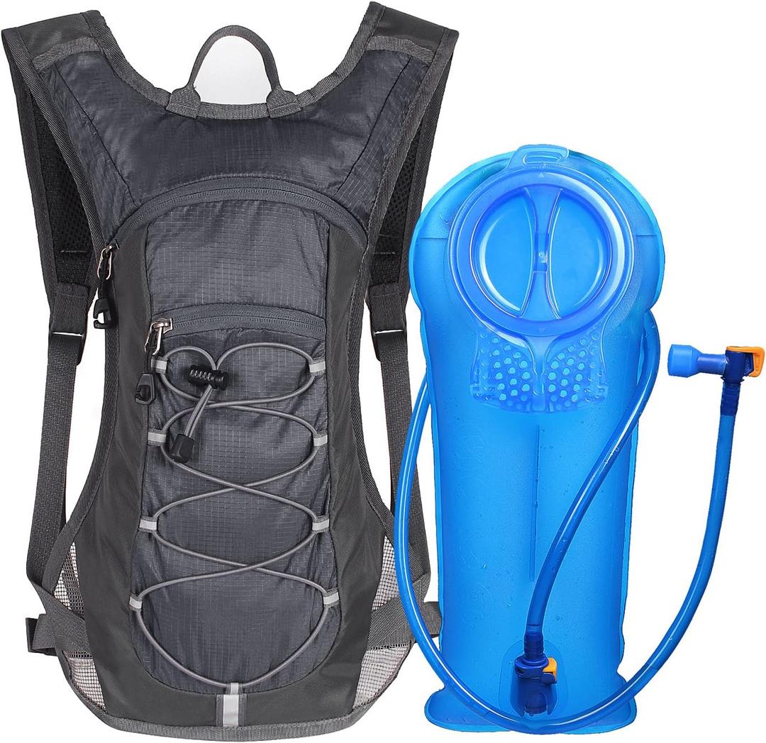 Unigear Hydration Pack Backpack with 70 oz 2L Water Bladder for Running, Hiking, Cycling, Climbing, Camping, Biking (Gray)