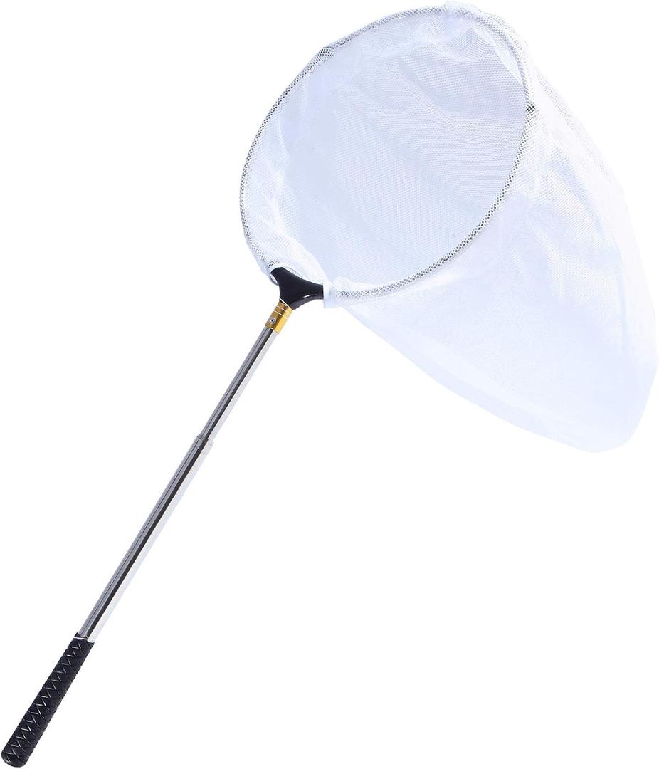 Telescopic Butterfly Net, Stainless Steel Extendable Fishing, 15 in - 70 in Insect Toy Nets for Kids and Family (Silver)
