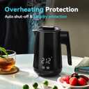 Seehot 850ml Small Electric Kettle Temperature Control,800W Double Wall Electric Tea Kettle of 304 Stainless Steel,5 Temp Presets,Hot Water Kettle Electric,Auto Shut Off for Tea and Coffee-Black