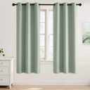 NICETOWN Sage Green Room Darkening Curtains 72 Inches Long 2 Panels for Living Room, Bedroom, Nursery Summer Thermal Insulated Blackout Drapes Grommet Noise Reducing Window Treatment, W40