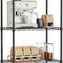 IZEUK 5-Tier Black Metal Storage Shelves, Adjustable Wire Shelving Unit for Kitchen, Bathroom, Pantry, Office, Garage, Organizer Wire Rack, 1250 lbs, 13.7" D x 23.6" W x 63" H