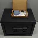 9.84"H Small Safe Box for Personal Privacy, 1.2 Cu Ft Security Safe with Fireproof Money Bag, Digital Safes with Combination Lock and Removable Shelf for Home Money Cash Medicine Documents