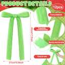 Hoteam 12pcs Large Furry Christmas Bows 11 x 18 Inch Faux Fur Tree Topper Decorations Rustic Fluffy Ornaments for Christmas Tree Wreath Door Porch Farmhouse Holiday Party Decor(Green)
