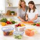 4 in 1 Food Storage Containers for Fridge, Produce Keeper with Removable Colander & Drain Basket, Airtight Leakproof Fruit Vegetable Storage Containers Transparent Kitchen Organizer (3PC S+M+L)