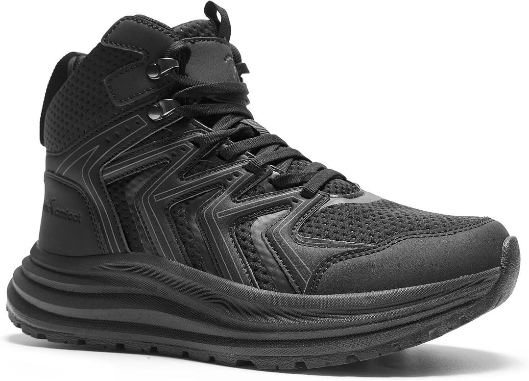 Men's Orthopedic Mid Hiking Boots: Comfortable Plantar Fasciitis Orthotic Arch Support Bunions Recovery Trail Sneakers, Gym Athletic Adjustable Fit Stylish Standing Walking Shoes Black Size 11 Men's Orthopedic Mid Hiking Boots: Comfortable Plantar Fasciitis Orthotic Arch Support Bunions Recovery Trail Sneakers, Gym Athletic Adjustable Fit Stylish Standing Walking Shoes Black Size 11