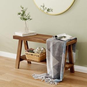 Oenalw 30" Farmhouse Bench, End of Bed Bench,Solid Wood Entryway Bench, Indoor Bench, Rustic Wood Bench Seat for Indoor,Entryway, Dining Room, Living Room, Hallway, end Bed and Front Door