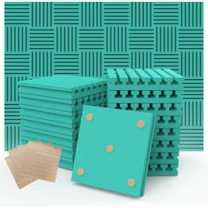 Sound Proof Foam Panels for Walls1" X 12" X 12" Acoustic Foam Panels Insulation Studio Soundproofing Fire Resistant Noise Absorbing for Studio, Office, Home (GZ-L 12" X 12" X 1", 30PACK)