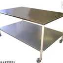 EnduraSteel Stainless Steel Mobile Prep Table with Powder-Coated Mild Steel Frame