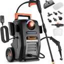 This Hill 2-in-1 Pressure Washer and Steam Cleaner, 3000 PSI 2 GPM | Electric Power Washer, 1500W High Pressure Steam Cleaner for Car Detailing, Tile Grout, Patio, Furniture, Engine Bay