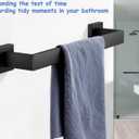 Towel Bar for Bathroom 20 Inch Matte Black Towel Holder 12/16/20/24/28/32/36 Inch Stainless Steel SUS304 Rustproof Towel Rack Modern Square Towel Rod for Bathroom Wall (1, Matte Black, 20 Inch)