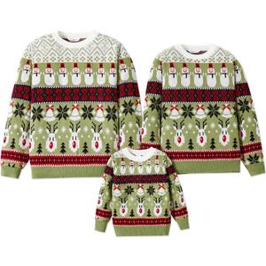 PATPAT Christmas Sweater Family Set Long Sleeve Knit Sweater Holiday Xmas Knitted Pullover (M)
