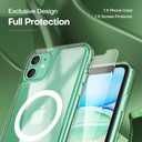 TAURI for iPhone 11 Phone Case Clear [Compatible with Magsafe], with HD Screen Protector, [Military Grade Drop Protection] Shockproof Slim Case for iPhone 11 Case 6.1 inch