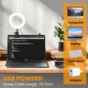 Video Conference Lighting Kit, Ring Light Clip on Laptop Monitor, 6" Dimmable LED Circle Selfie Light for Zoom Meeting/Remote Working/Zoom Calls/Live Streaming/Video Recording