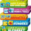 QUOKKA 5X MEGASET Puzzles for Toddlers 3-5 - Matching Games for Kids Ages 2-4 - Numbers Animals Opposites ABC Learning for Toddlers 1-3 Year Old - Educational Toy Activities for Boy and Girl