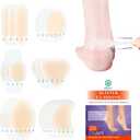 2 x KONGDY Blister Bandages for Feet, Hydrocolloid Cushion for Blister Prevention, Waterproof Bandages for Heels, Toes, Hand and Skins, 20 Counts